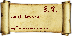 Bunzl Havaska névjegykártya